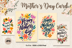 Mother&#039;s Day Card Happy MOM flower Printable Gift Card_13 Product Image 1
