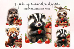 Peeking Animals Clipart PNG Product Image 1