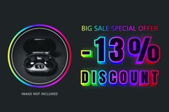 13 percent discount big neon sale banner template. Product Image 1