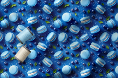Colourful Macarons and Berries Seamless Patterns, Summer PNG Product Image 2