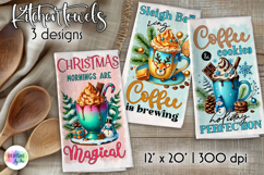 Christmas Coffee Sublimation, Kitchen Towel Sublimation Product Image 1