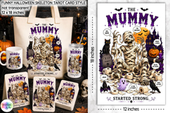 Funny Halloween Tarot Card, Funny Mummy Halloween Skeleton Product Image 1
