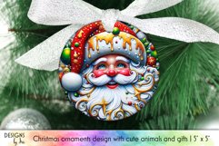 Santa Claus Ornament Bundle, Christmas Ornament Sublimation Product Image 5