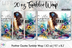 Positive Quotes Tumbler Wrap, Inspirational Tumbler Design Product Image 1