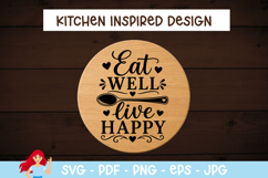 Eat well, live happy SVG Product Image 1