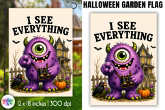 Halloween Garden Flag, I See Everything Monster Product Image 1
