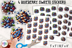 Blueberry Chocolate Sweets Stickers, Caramel Berry Dessert Product Image 1
