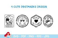 France inspired postmark, mail delivery stamps Product Image 1