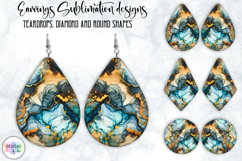 Earrings Sublimation Designs, Liquid Art, Fluid Art and Wood Product Image 1