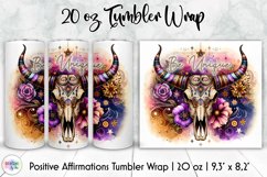 Positive Affirmation Tumbler Wrap Bundle, Bull Skull Tumbler Product Image 14