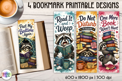 Funny Raccoon Printable Bookmarks with Reader Quotes Product Image 1
