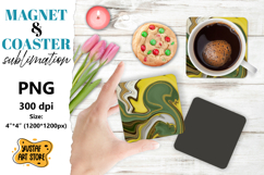 Abstract paint magnet/coaster sublimation. Fluid art Product Image 1