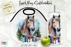 Watercolour Horse Lunch Bag Print | Christmas Lunch Bag Product Image 1