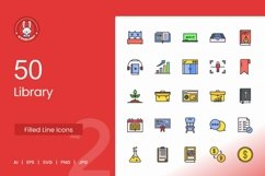 Library Filled Line Icons Product Image 1