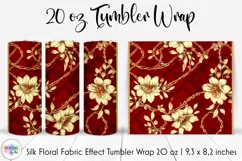 Floral Tumbler Wrap | Elegant Floral Silk Fabric Texture Product Image 1