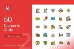 50 Economic Crisis Icons Product Image 1