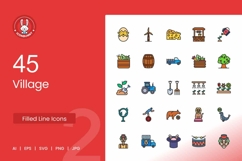 Village Filled Line Icons Product Image 1