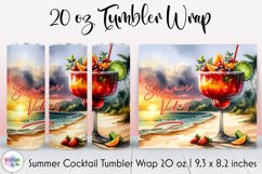 Summer Cocktail Tumbler Wrap, Tropical Summer, Summer Vibes Product Image 1