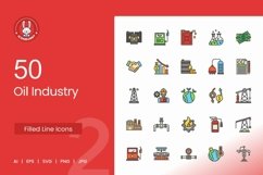 Oil Industry Filled Line Icons Product Image 1