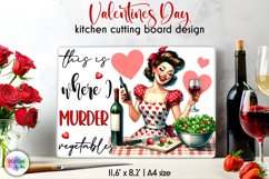 Vintage Pin Up Valentines Cutting Board | Retro Housewife Product Image 1