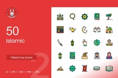 Islamic Filled Line Icons Product Image 1