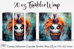 Voodoo Doll Cupcake Tumbler Wrap | Creepy Halloween Creature Product Image 1