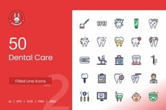 Dental Care Filled Line Icons Product Image 1