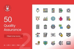 Quality Assurance Filled Line Icons Product Image 1