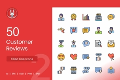 Customer Reviews &amp; Feedback Icons Pack 50 Vector Product Image 1