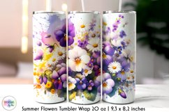 Summer Flowers Tumbler Wrap, Watercolour Flowers Tumbler Product Image 1