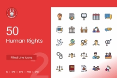 Human Rights Filled Line Icons Product Image 1