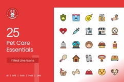 Pet Care Essentials Filled Line Icons Product Image 1