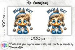 Cute Winter Animals Mag Wrap, Hot Cocoa Mug Wrap PNG Product Image 2