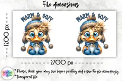 Cute Winter Animals Mag Wrap, Hot Cocoa Mug Wrap PNG Product Image 2