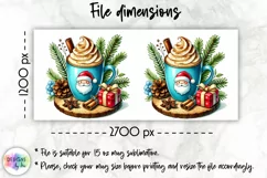 Christmas Coffee Mug Wrap, Santa Claus Caramel Latte Print Product Image 2