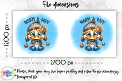 Cute Winter Animals Mag Wrap, Hot Cocoa Mug Wrap PNG Product Image 3