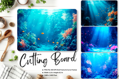 Sea Cutting Board Blue Ocean Chopping Board Sublimation_13 Product Image 1