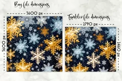 Shimmering Golden Snowflakes Lunch Bag | Snowflakes Tumbler Product Image 2