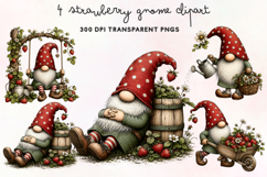 Strawberry Gnome Clipart PNG Product Image 1