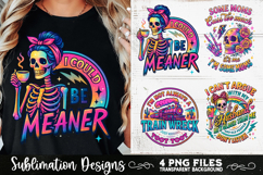 Funny Skeletons Sarcastic Retro PNG Sublimation Product Image 3
