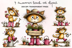Summer Beach Cat Clipart PNG Product Image 1