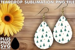 Christmas Watercolor Pattern Earrings PNG Product Image 1