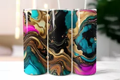 Abstract Alcohol Ink Tumbler Wrap | Liquid Acryl Tumbler PNG Product Image 2