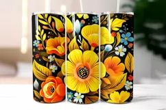 Folk Flowers Tumbler Wrap Sublimation 20 oz Product Image 2