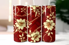 Floral Tumbler Wrap | Elegant Floral Silk Fabric Texture Product Image 2