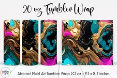 Abstract Alcohol Ink Tumbler Wrap | Liquid Acryl Tumbler PNG Product Image 1
