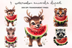 Watermelon Animals Clipart PNG Product Image 1