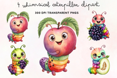 Whimsical Caterpillar Clipart PNG Product Image 1