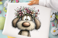 Whimsical Floral Dog Clipart Product Image 2
