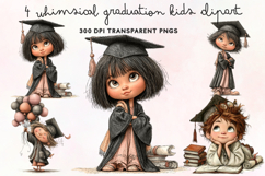 Whimsical Graduation Kids Clipart PNG Product Image 1